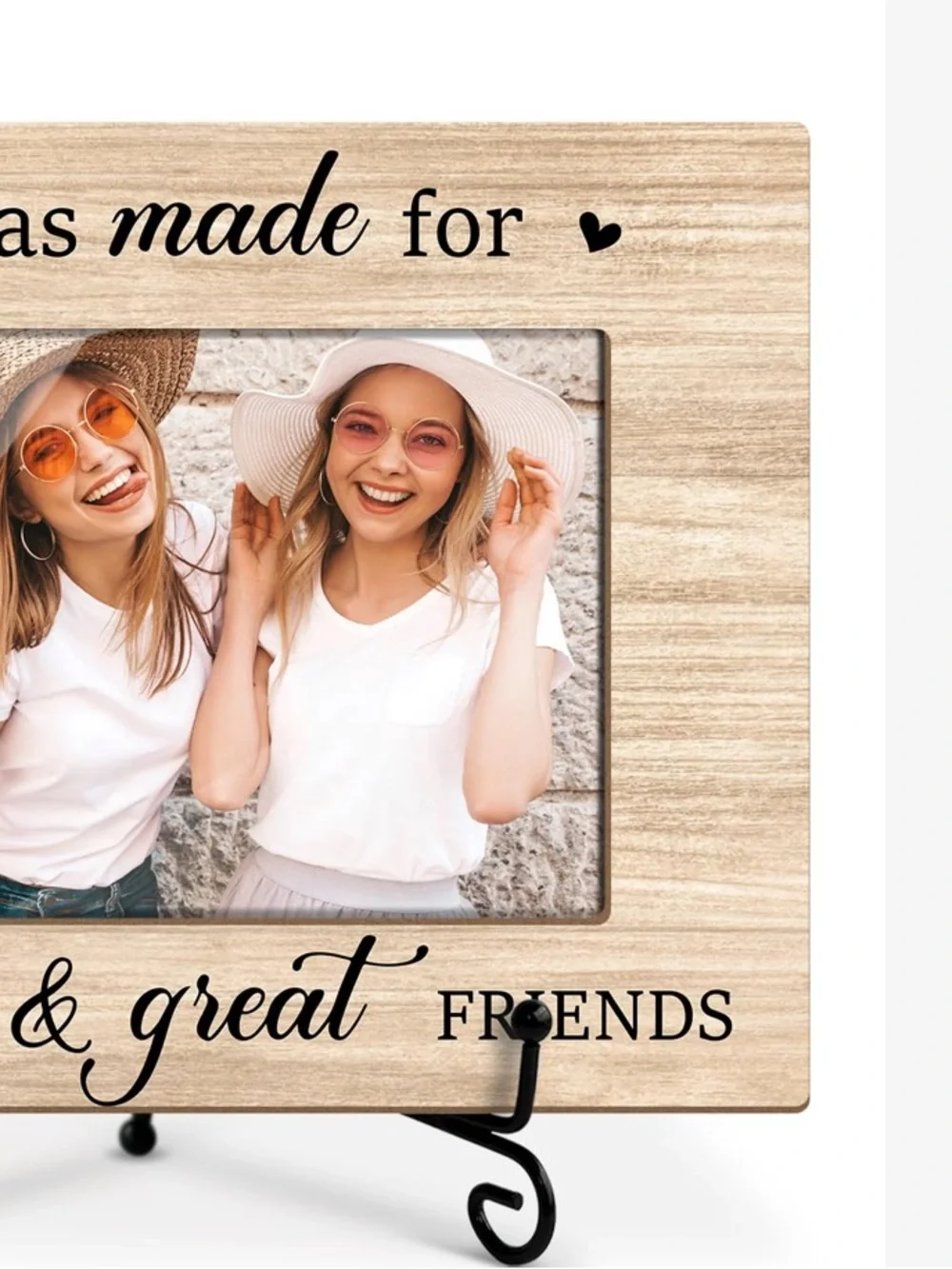 ‘Friends’ Wood Picture Frame with Metal Stand